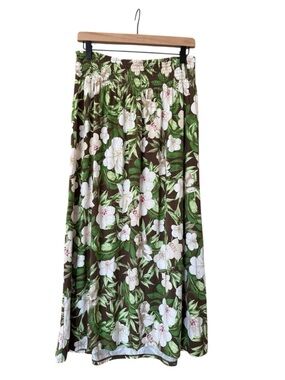 Floral Maxi Skirt in Brown and Green